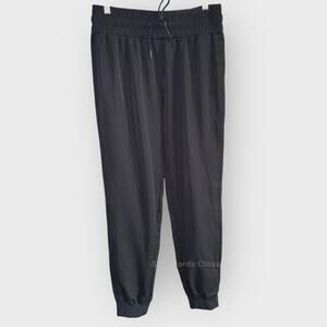 Carbon38 Black Jogger Pants Small High Rise Drawstring Tapered
